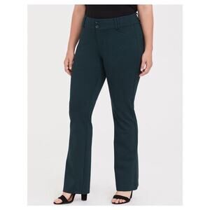Torrid Studio Signature Ponte Stretch Trousers Forest Green Dress Pants Size 26R